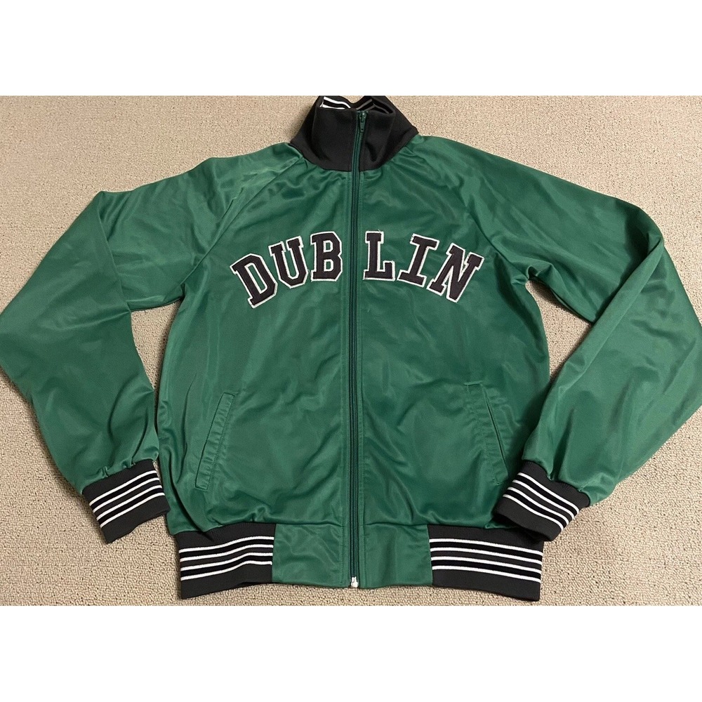 Character Hero Dublin Mens Track Jacket Med fits Small Zip Up Green St. Patty's